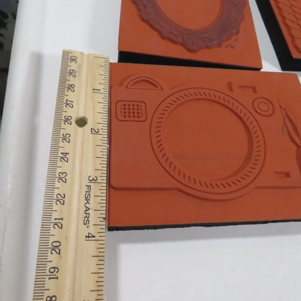 Very Large Rubber Stamps (Camera, Victorian Fame, Rope Frame, Christmas)